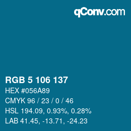 Color code: RGB 5 106 137 | qconv.com