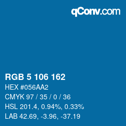 Color code: RGB 5 106 162 | qconv.com