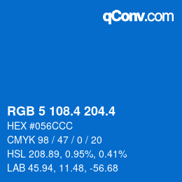 カラーコード: RGB 5 108.4 204.4 | qconv.com