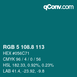 Color code: RGB 5 108.8 113 | qconv.com