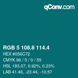 カラーコード: RGB 5 108.8 114.4 | qconv.com