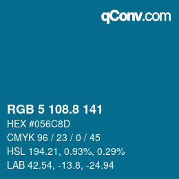 Color code: RGB 5 108.8 141 | qconv.com
