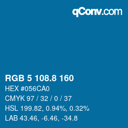 Color code: RGB 5 108.8 160 | qconv.com