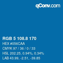 Color code: RGB 5 108.8 170 | qconv.com
