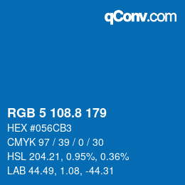 Color code: RGB 5 108.8 179 | qconv.com