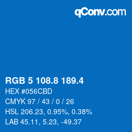 カラーコード: RGB 5 108.8 189.4 | qconv.com