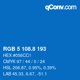 Color code: RGB 5 108.8 193 | qconv.com