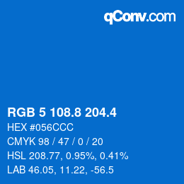 カラーコード: RGB 5 108.8 204.4 | qconv.com
