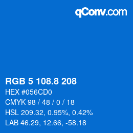 Color code: RGB 5 108.8 208 | qconv.com