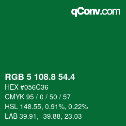 カラーコード: RGB 5 108.8 54.4 | qconv.com