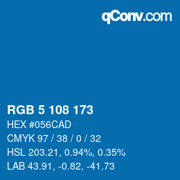 Color code: RGB 5 108 173 | qconv.com