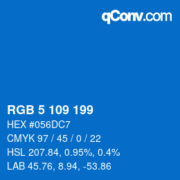 Color code: RGB 5 109 199 | qconv.com