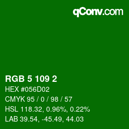 Color code: RGB 5 109 2 | qconv.com