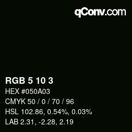 Color code: RGB 5 10 3 | qconv.com