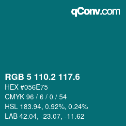 カラーコード: RGB 5 110.2 117.6 | qconv.com