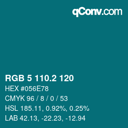 カラーコード: RGB 5 110.2 120 | qconv.com