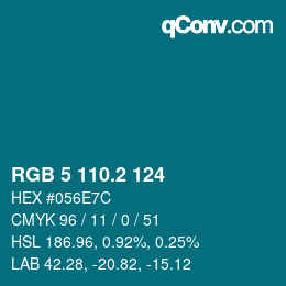 カラーコード: RGB 5 110.2 124 | qconv.com