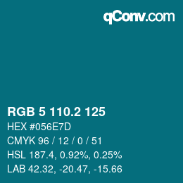 カラーコード: RGB 5 110.2 125 | qconv.com