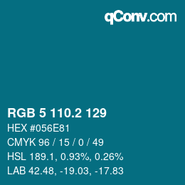 カラーコード: RGB 5 110.2 129 | qconv.com