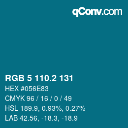 カラーコード: RGB 5 110.2 131 | qconv.com