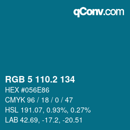 カラーコード: RGB 5 110.2 134 | qconv.com