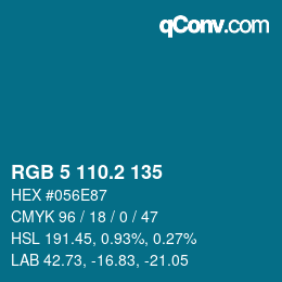 カラーコード: RGB 5 110.2 135 | qconv.com
