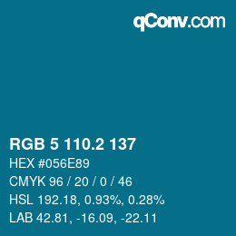 カラーコード: RGB 5 110.2 137 | qconv.com