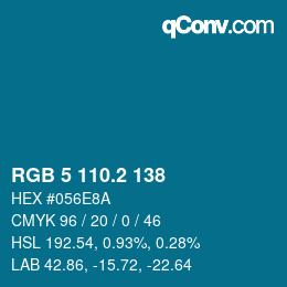 カラーコード: RGB 5 110.2 138 | qconv.com
