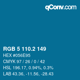 カラーコード: RGB 5 110.2 149 | qconv.com