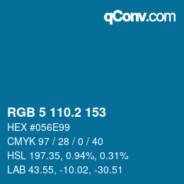 Color code: RGB 5 110.2 153 | qconv.com