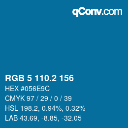 カラーコード: RGB 5 110.2 156 | qconv.com