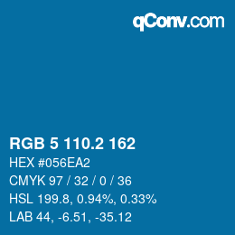 カラーコード: RGB 5 110.2 162 | qconv.com