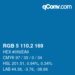 カラーコード: RGB 5 110.2 169 | qconv.com