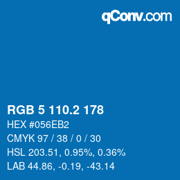 カラーコード: RGB 5 110.2 178 | qconv.com
