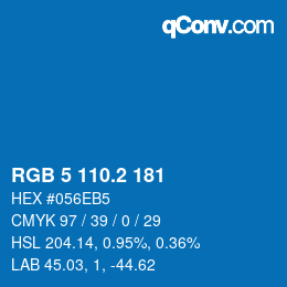 カラーコード: RGB 5 110.2 181 | qconv.com