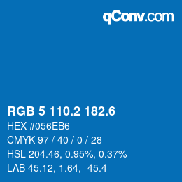 カラーコード: RGB 5 110.2 182.6 | qconv.com