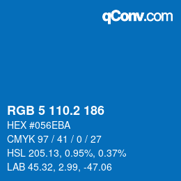 カラーコード: RGB 5 110.2 186 | qconv.com