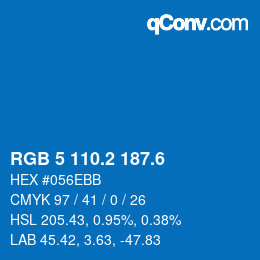 カラーコード: RGB 5 110.2 187.6 | qconv.com