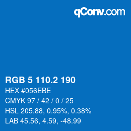 カラーコード: RGB 5 110.2 190 | qconv.com