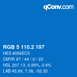 カラーコード: RGB 5 110.2 197 | qconv.com