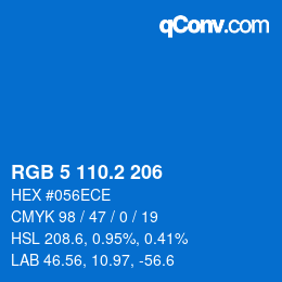 カラーコード: RGB 5 110.2 206 | qconv.com