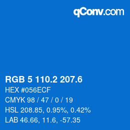 カラーコード: RGB 5 110.2 207.6 | qconv.com