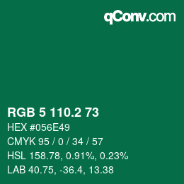 カラーコード: RGB 5 110.2 73 | qconv.com