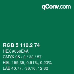 カラーコード: RGB 5 110.2 74 | qconv.com