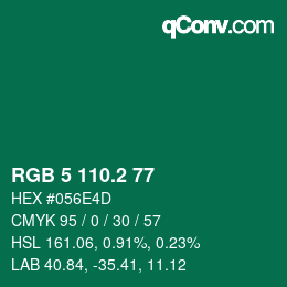 カラーコード: RGB 5 110.2 77 | qconv.com
