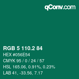カラーコード: RGB 5 110.2 84 | qconv.com