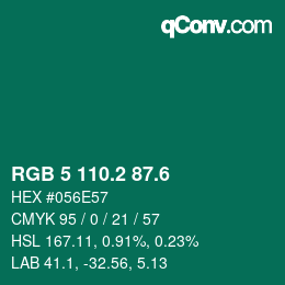 カラーコード: RGB 5 110.2 87.6 | qconv.com