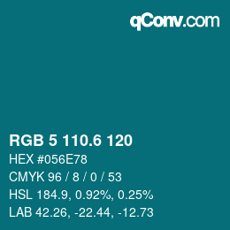 カラーコード: RGB 5 110.6 120 | qconv.com