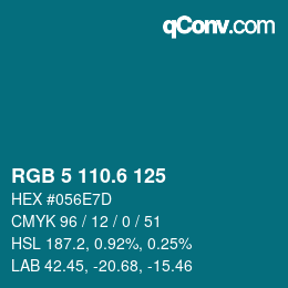 カラーコード: RGB 5 110.6 125 | qconv.com