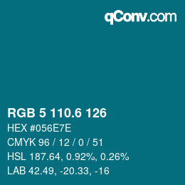 カラーコード: RGB 5 110.6 126 | qconv.com